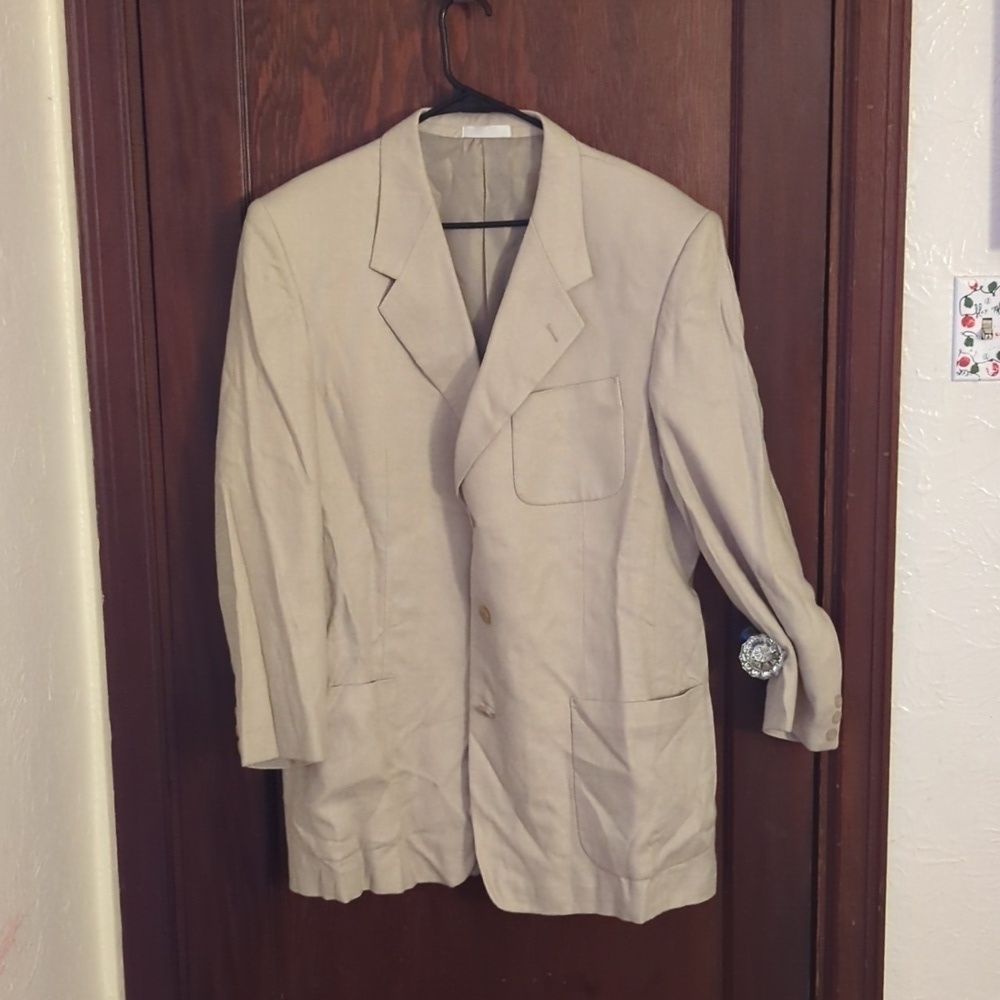 Tom Taylor Beige Linen Blend Blazer Size 44XL